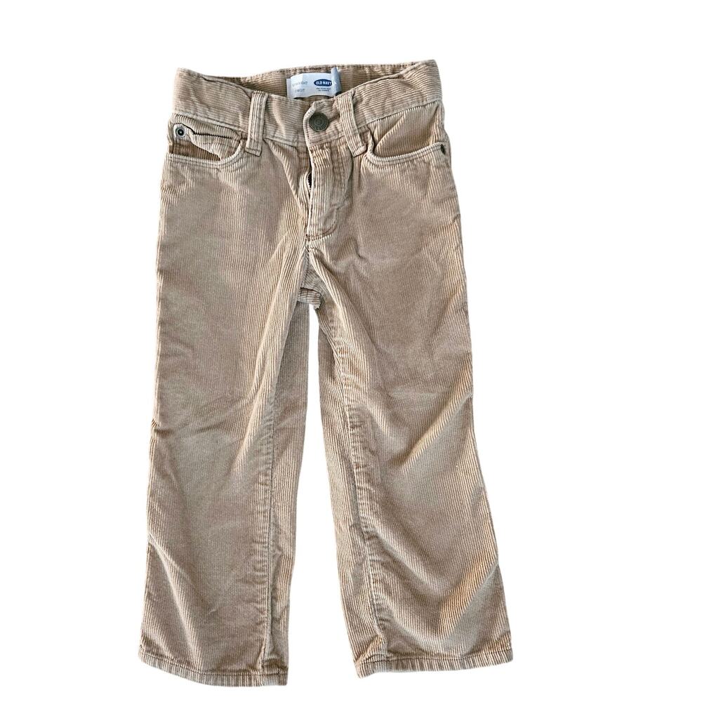 Old Navy Toddler Boy Tan Corduroy Straight Leg Pants Size 3T Adjustable Waist